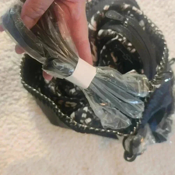 NWT Jessica Simpson Black and Silver Leather Bag - Picture 9 of 14